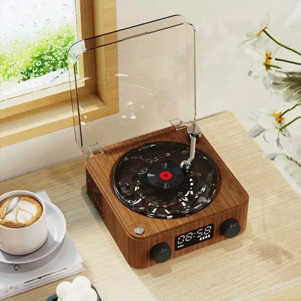 Retro Turntable Speaker with Light Therapy & Sleep Sounds