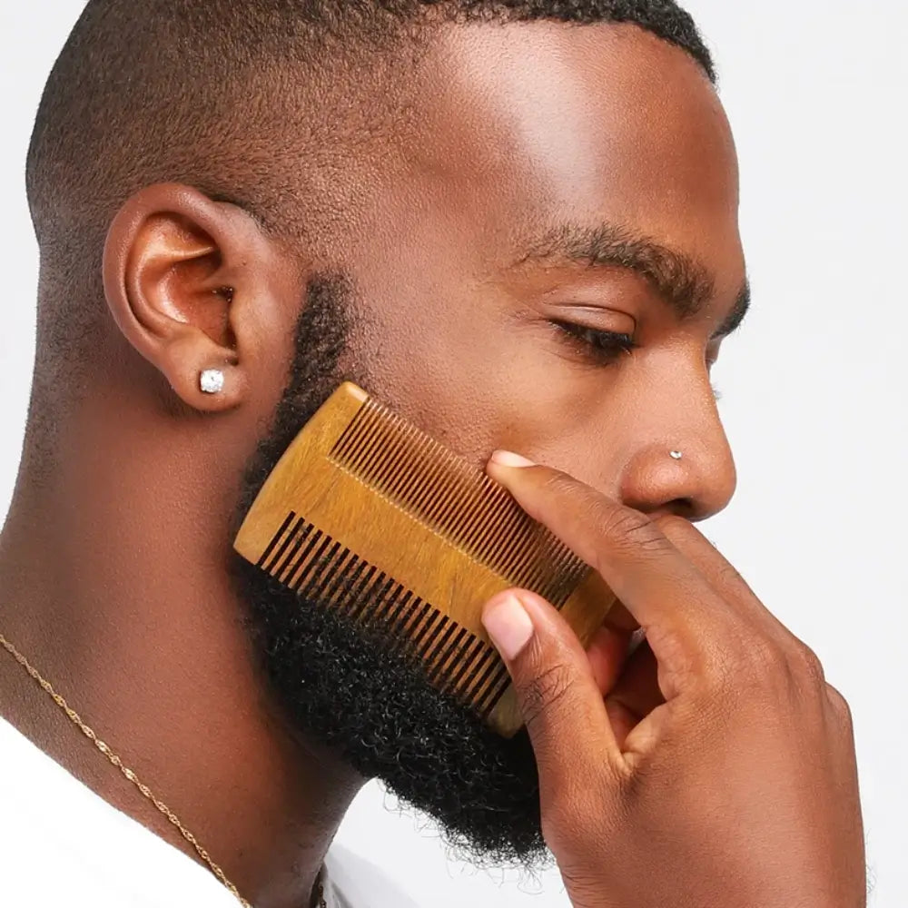 Wooden Beard Comb & Boar Bristle Brush Set