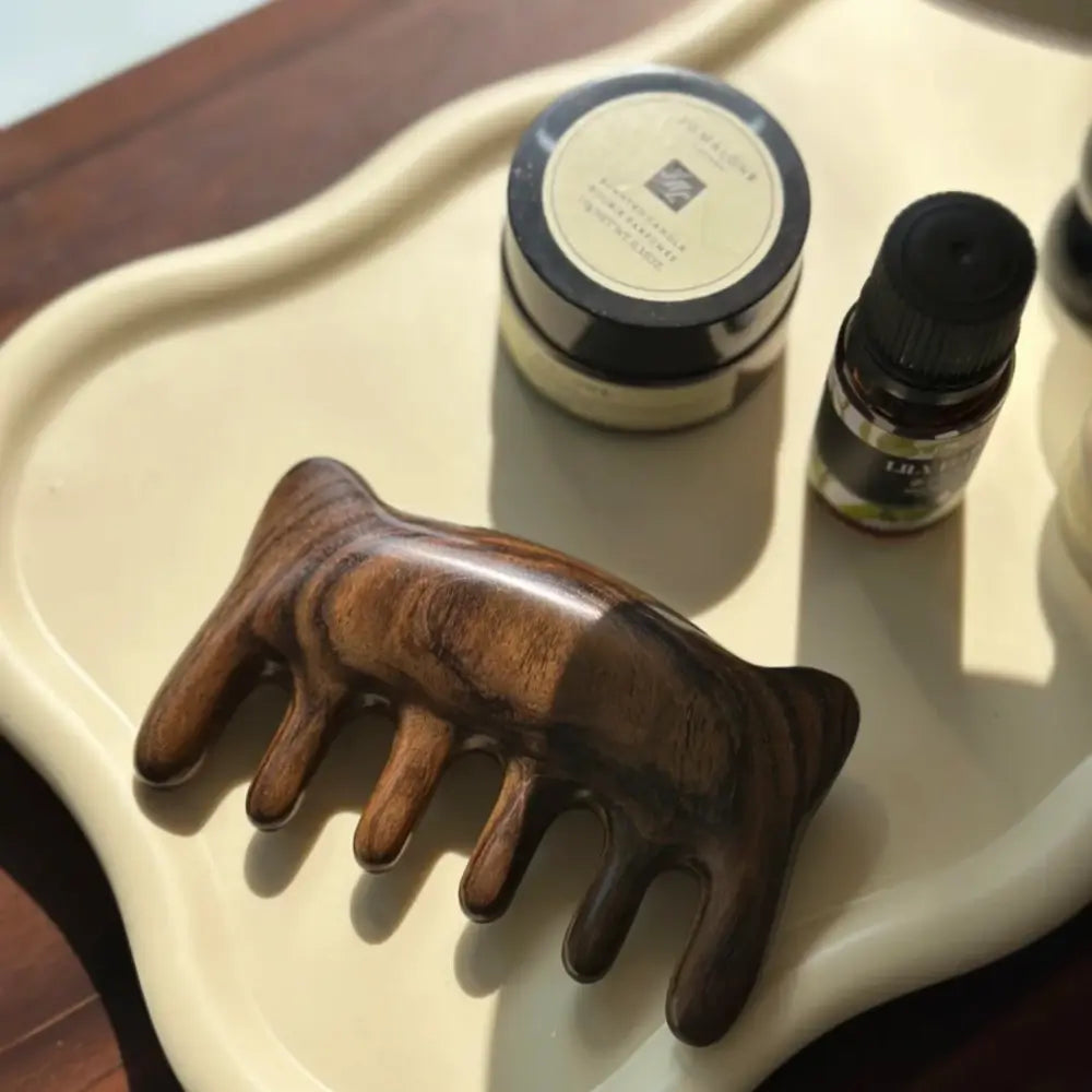 Wide Toothed Wooden Comb Massager