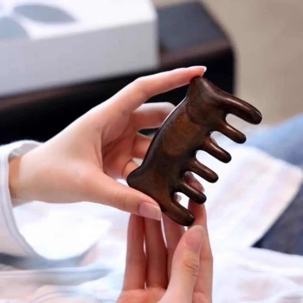 Wide Toothed Wooden Comb Massager