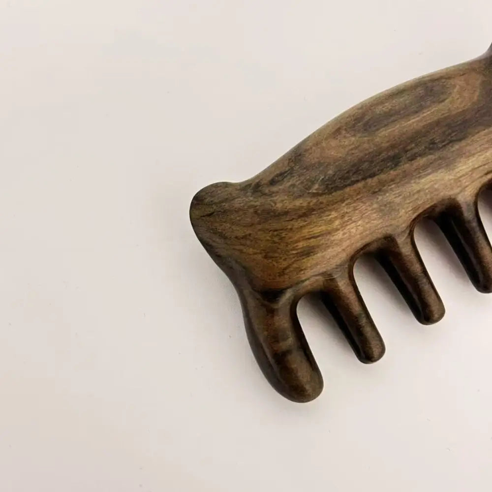 Wide Toothed Wooden Comb Massager