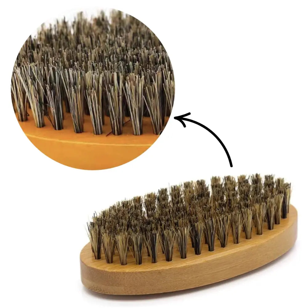 Wooden Beard Comb & Boar Bristle Brush Set