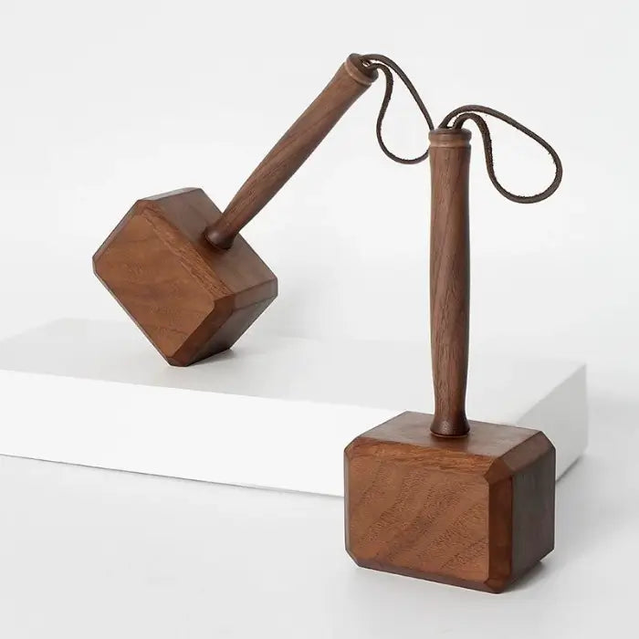 thors hammer wooden bottle opener scene display 2