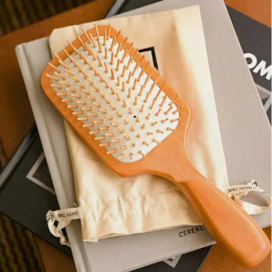 FSC Beech Wooden Hair Comb | Anti-Static Paddle Brush