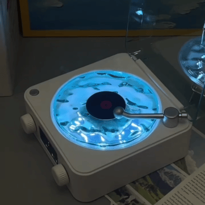 Retro Turntable Speaker with Light Therapy & Sleep Sounds