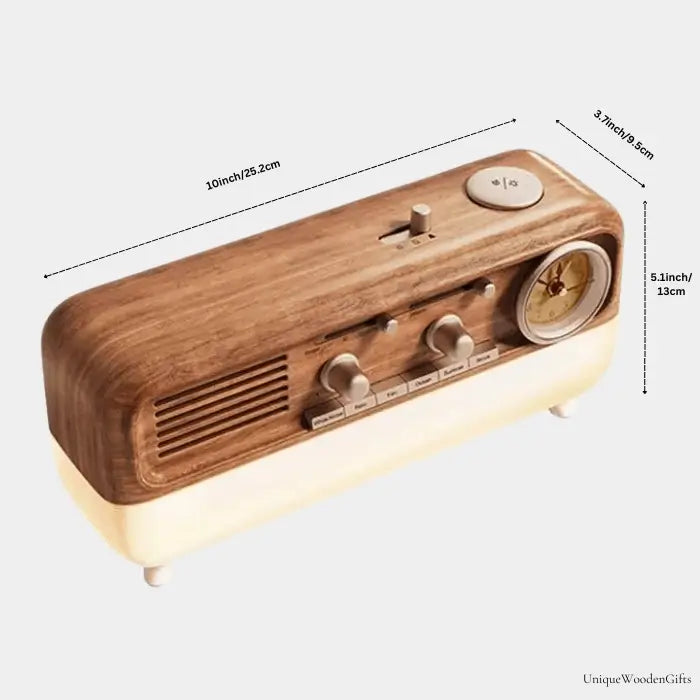 Multi-Function Wooden Bluetooth Speaker Product Dimension